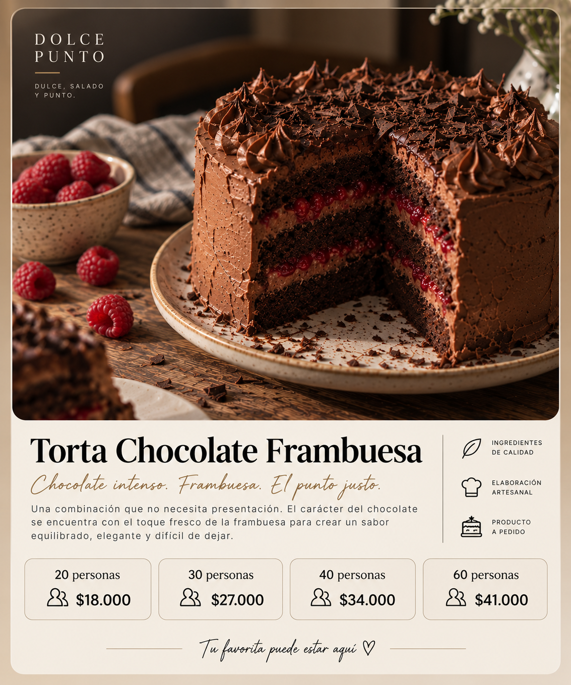 Torta Chocolate Frambuesa